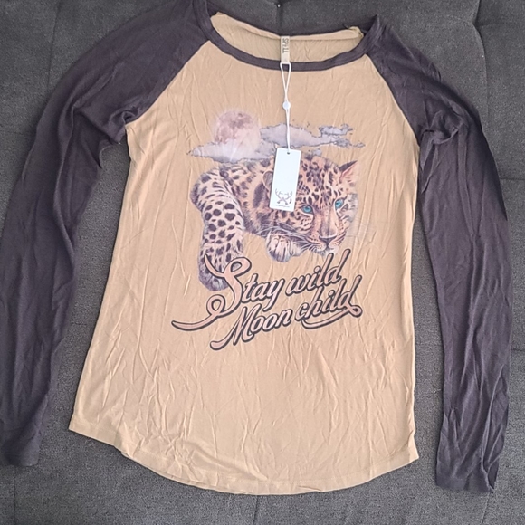 New spell design stay wild moon child raglan tee L - Picture 15 of 17